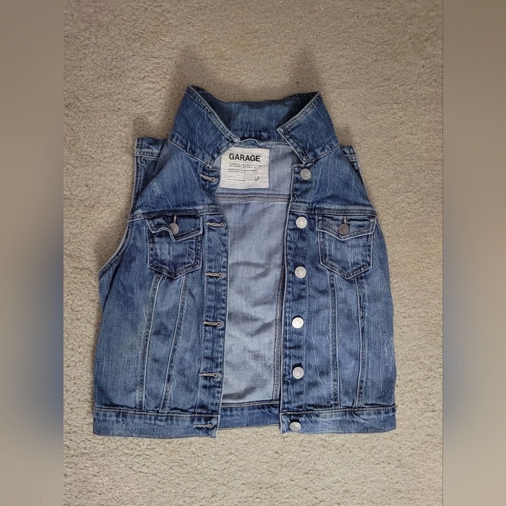 Garage Sleeveless Jean Jacket Vest